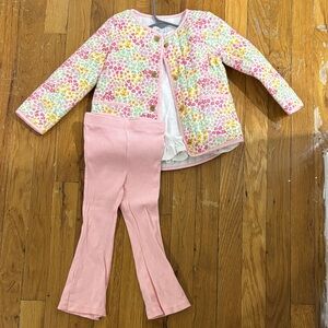Floral Jacket and Pink Pants Set